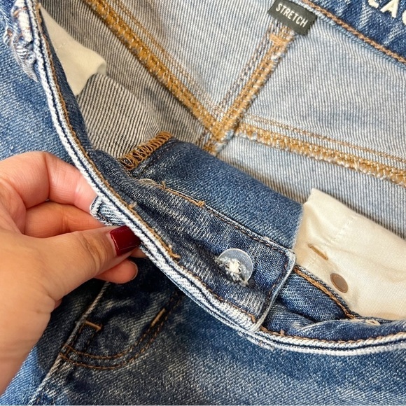 American Eagle V Cross Front Mom Denim Cuffed Women’s Shorts Sz 4 - Picture 5 of 10